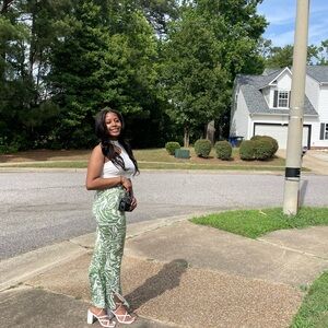 Green Patterned Women's Pants